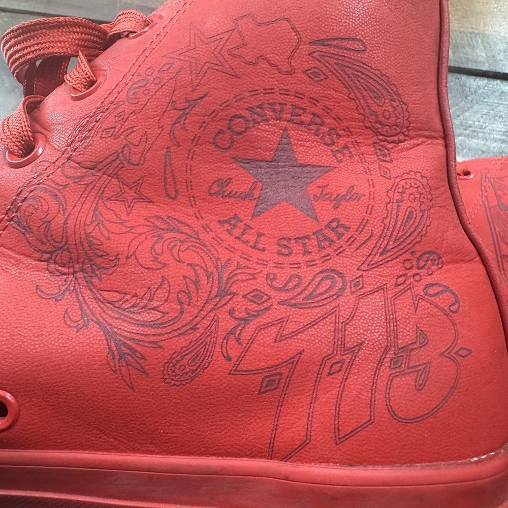 Chuck Taylor Converse High Top Sneaker Laser Tec Tuff Engraved H-Town Mens 12 - Picture 8 of 16